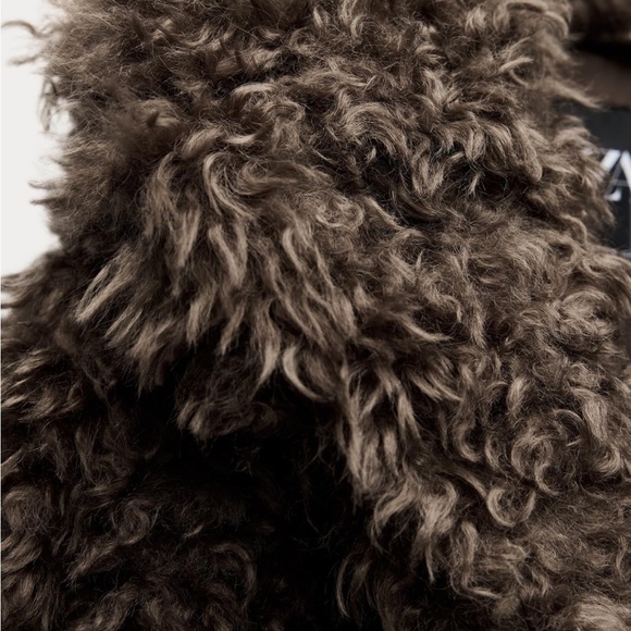 New ZARA ZW Collection Faux Fur Short Coat - Picture 15 of 15